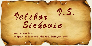 Velibor Sirković vizit kartica